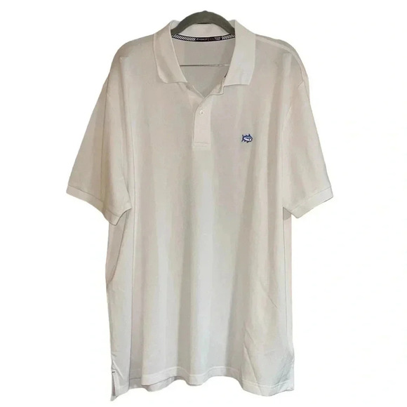 Southern Tide White Short Sleeve Polo Shirt Size XXL - Picture 1 of 8
